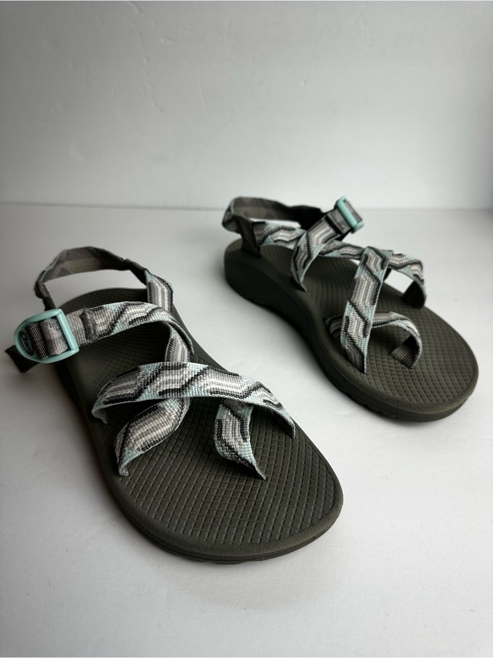 Chaco ZX 1 Sandals Women’s Size 8 EU 39 Shoes Gray Teal Blue Outdoor Waterproof